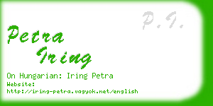 petra iring business card